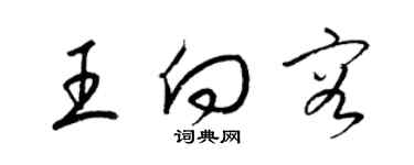 梁锦英王向容草书个性签名怎么写