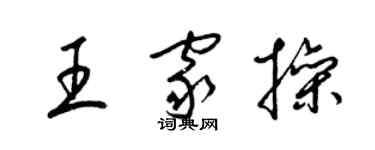 梁锦英王家操草书个性签名怎么写