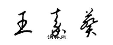 梁锦英王嘉葵草书个性签名怎么写