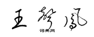 梁锦英王声凤草书个性签名怎么写