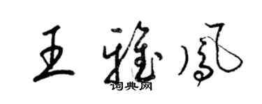 梁锦英王雅凤草书个性签名怎么写