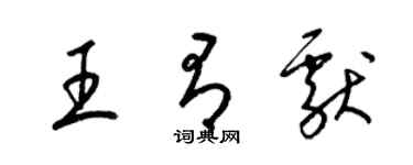 梁锦英王有献草书个性签名怎么写