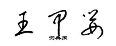 梁锦英王甲婴草书个性签名怎么写