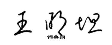 梁锦英王明坦草书个性签名怎么写