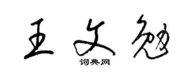 梁锦英王文勉草书个性签名怎么写
