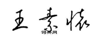 梁锦英王素怀草书个性签名怎么写