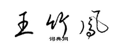 梁锦英王竹凤草书个性签名怎么写