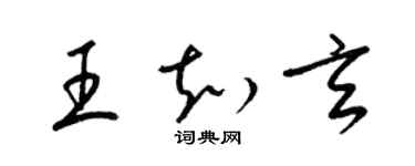 梁锦英王知玄草书个性签名怎么写