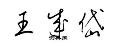 梁锦英王成岱草书个性签名怎么写