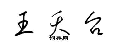梁锦英王夭台草书个性签名怎么写