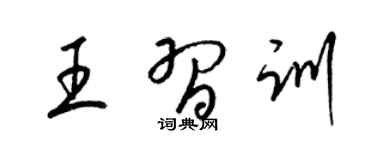 梁锦英王习训草书个性签名怎么写