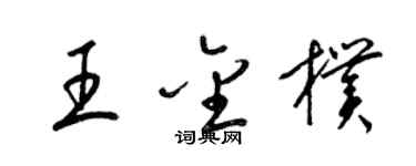 梁锦英王金朴草书个性签名怎么写