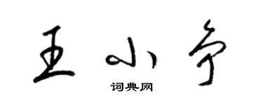 梁锦英王小争草书个性签名怎么写