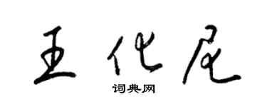 梁锦英王化尼草书个性签名怎么写