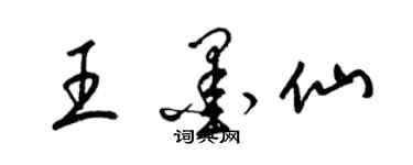 梁锦英王墨仙草书个性签名怎么写