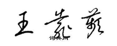 梁锦英王靠苹草书个性签名怎么写