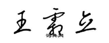 梁锦英王霜立草书个性签名怎么写
