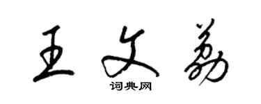 梁锦英王文荔草书个性签名怎么写