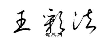 梁锦英王彩法草书个性签名怎么写