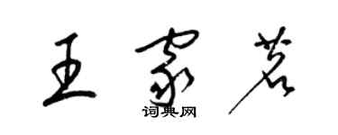 梁锦英王家茗草书个性签名怎么写