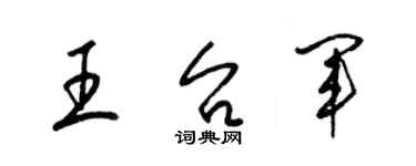 梁锦英王台军草书个性签名怎么写