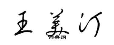 梁锦英王美汀草书个性签名怎么写