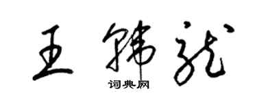 梁锦英王韩龙草书个性签名怎么写