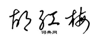 梁锦英胡红梅草书个性签名怎么写