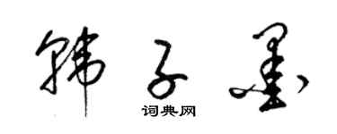 梁锦英韩子墨草书个性签名怎么写
