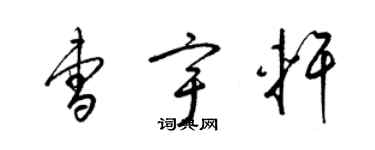 梁锦英曹宇轩草书个性签名怎么写