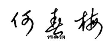梁锦英何春梅草书个性签名怎么写