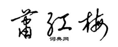 梁锦英萧红梅草书个性签名怎么写