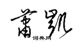 梁锦英萧凯草书个性签名怎么写
