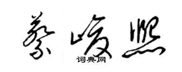 梁锦英蔡峻熙草书个性签名怎么写