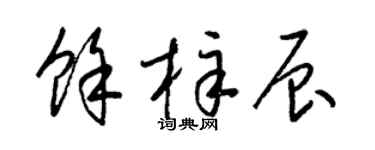 梁锦英余梓辰草书个性签名怎么写