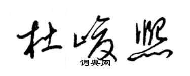 梁锦英杜峻熙草书个性签名怎么写