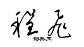 梁锦英程飞草书个性签名怎么写