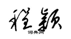 梁锦英程颖草书个性签名怎么写