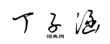 梁锦英丁子涵草书个性签名怎么写