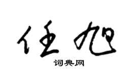 梁锦英任旭草书个性签名怎么写
