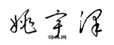 梁锦英姚宇泽草书个性签名怎么写