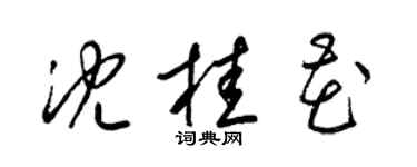 梁锦英沈桂花草书个性签名怎么写
