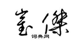 梁锦英崔杰草书个性签名怎么写