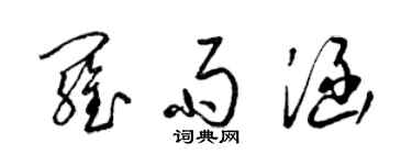 梁锦英罗雨涵草书个性签名怎么写