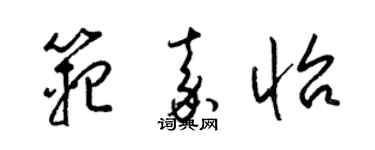 梁锦英范嘉怡草书个性签名怎么写