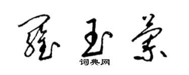 梁锦英罗玉兰草书个性签名怎么写