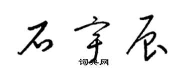 梁锦英石宇辰草书个性签名怎么写