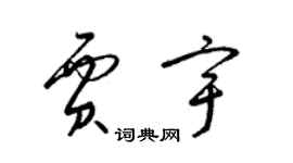 梁锦英贾宇草书个性签名怎么写
