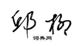 梁锦英邱柳草书个性签名怎么写