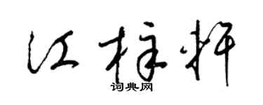 梁锦英江梓轩草书个性签名怎么写